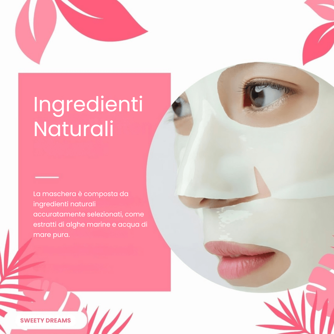 Shelly Line™ - Maschera Viso Bio - Collagene Verde - Sweety Dreams